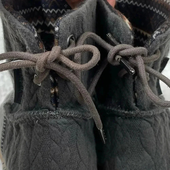 Muk Luks Faux‎ Fur Insole Pull on Boots Womens 7.5 Gray Knit Memory Foam Bootie - Picture 11 of 11